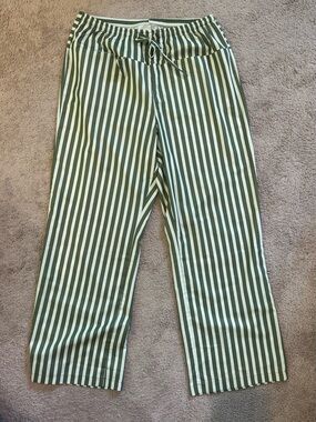 Amazon Silky Green and White Striped Track Pants